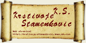Krstivoje Stamenković vizit kartica